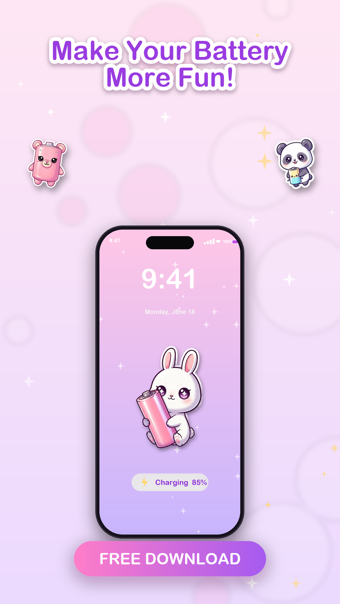 Make your battery more fun lock screen